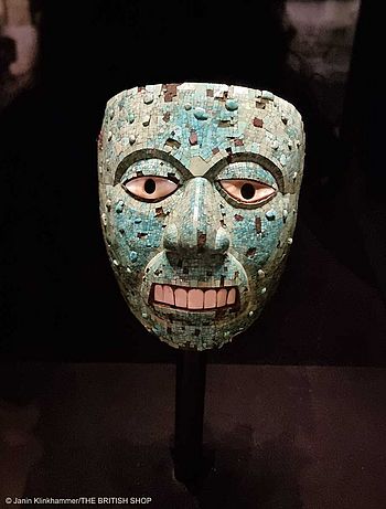 Ausstellungsstück "Mosaik-Maske" im British Museum London