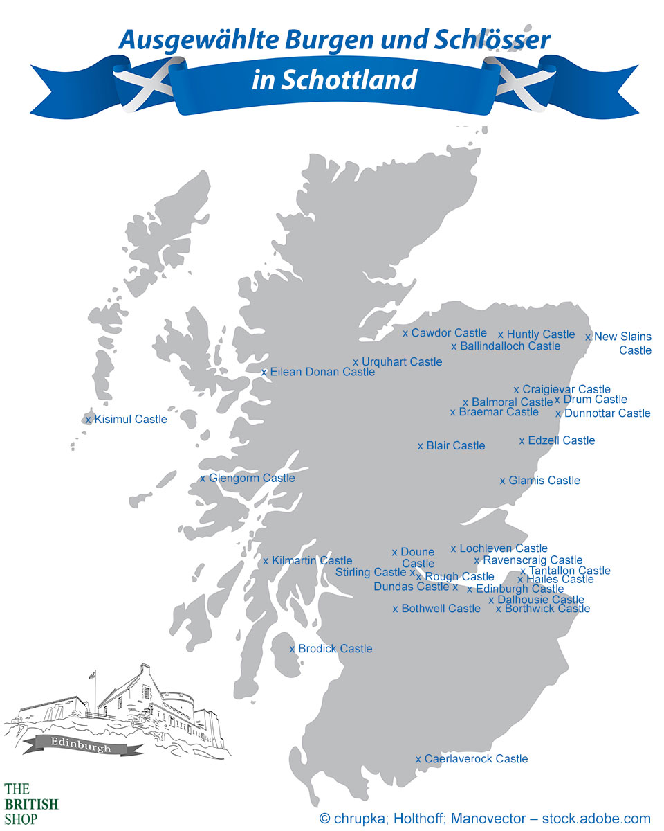Burgen und Schlösser in Schottland: eine Auswahl